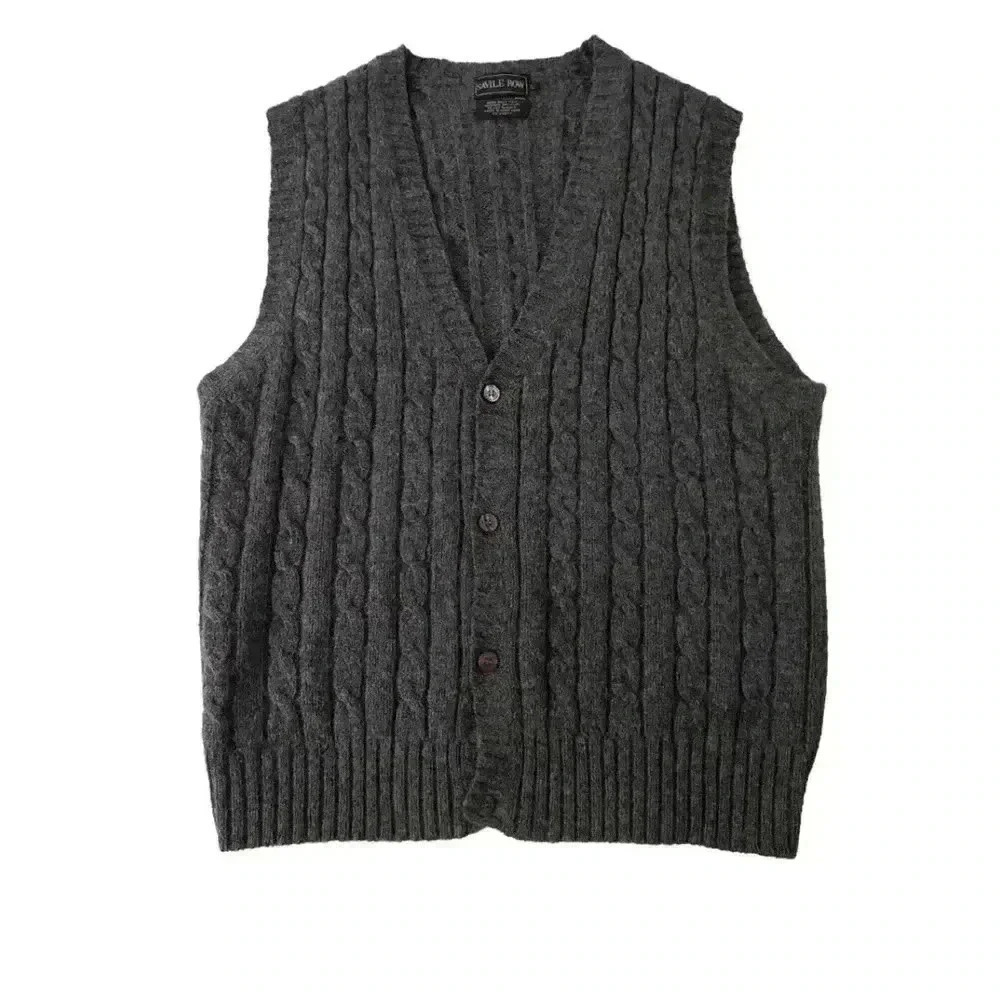 Savile Row | Vintage Dark Gray 100% Shetland  Wool Sweater Vest Size L